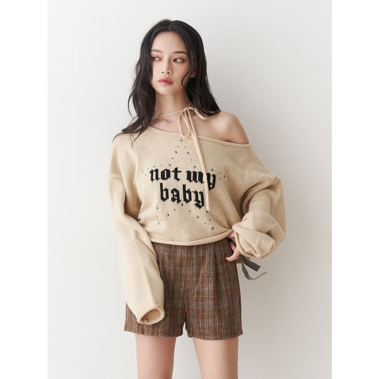 ワンショルスタッズショートニット | jouetie | 詳細画像23 