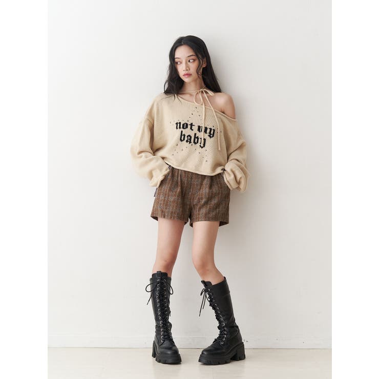 ワンショルスタッズショートニット | jouetie | 詳細画像25 