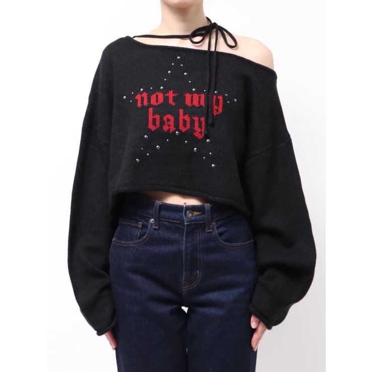 ワンショルスタッズショートニット | jouetie | 詳細画像31 