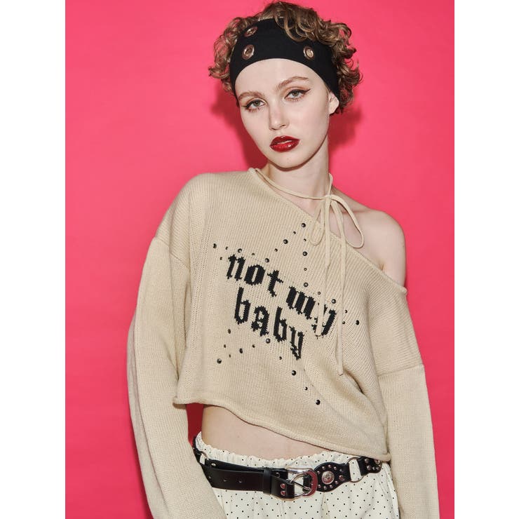 ワンショルスタッズショートニット | jouetie | 詳細画像4 