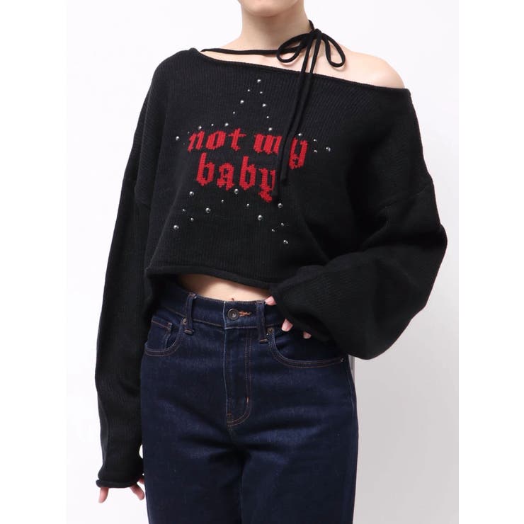 ワンショルスタッズショートニット | jouetie | 詳細画像44 