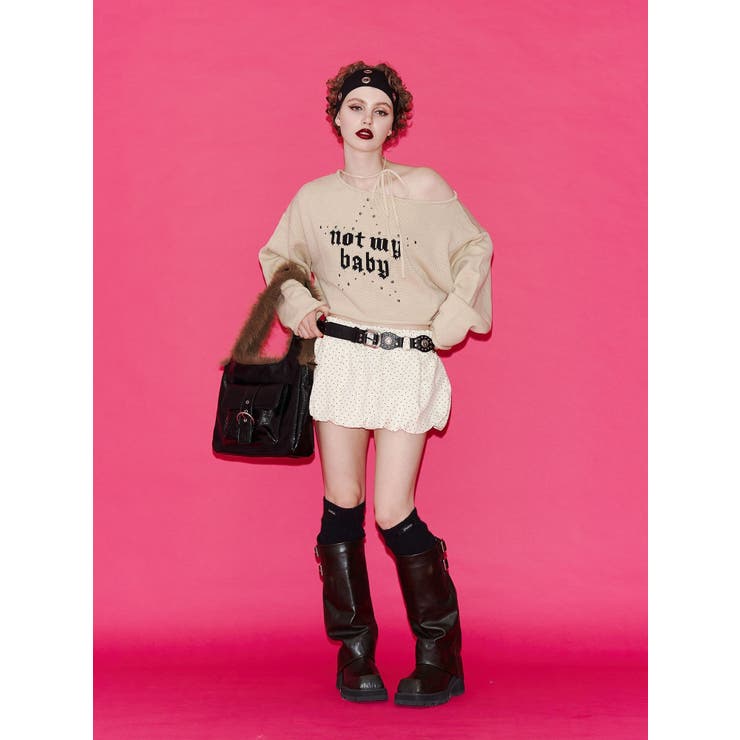 ワンショルスタッズショートニット | jouetie | 詳細画像7 