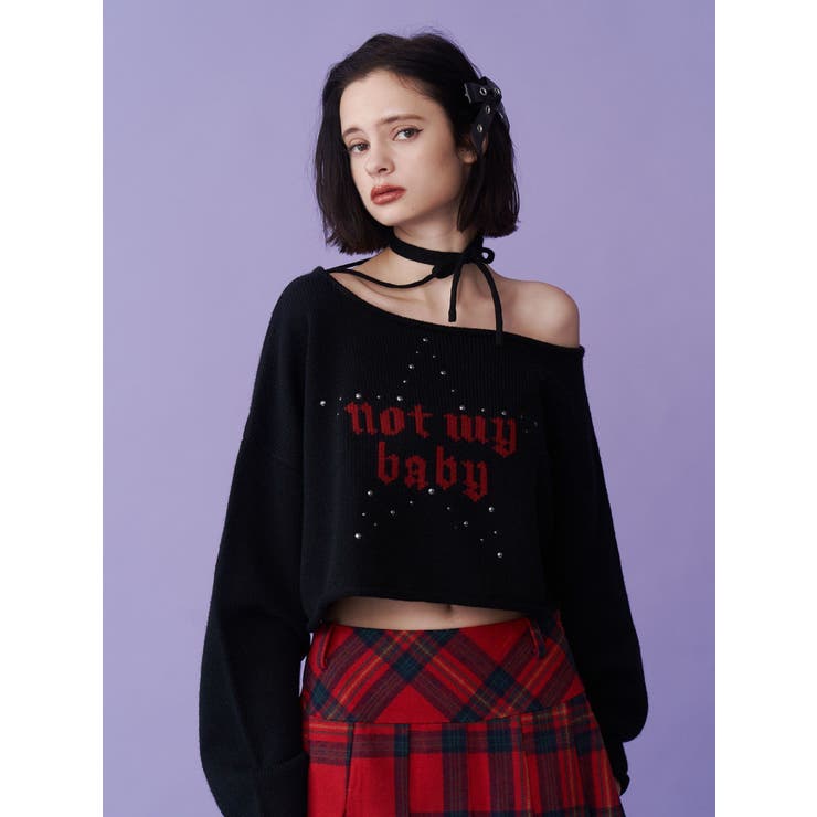 ワンショルスタッズショートニット | jouetie | 詳細画像8 