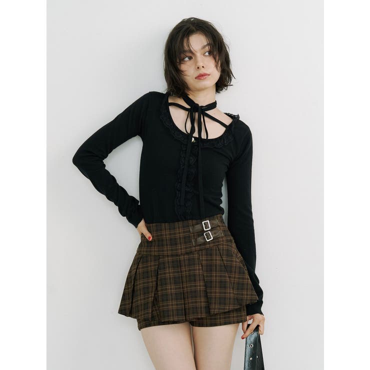 ブラック | レースドッキングニット 2026Spring | jouetie