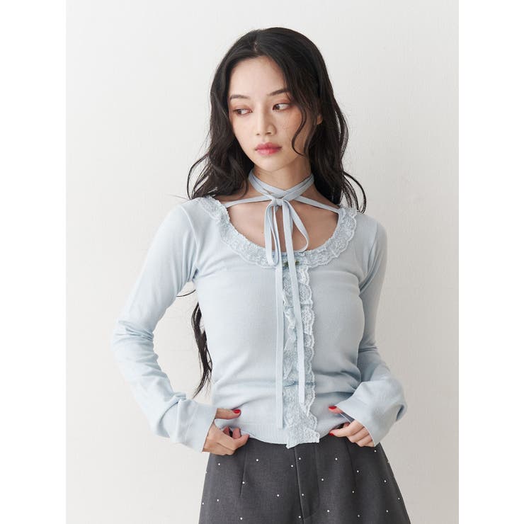 ブルー | レースドッキングニット 2026Spring | jouetie