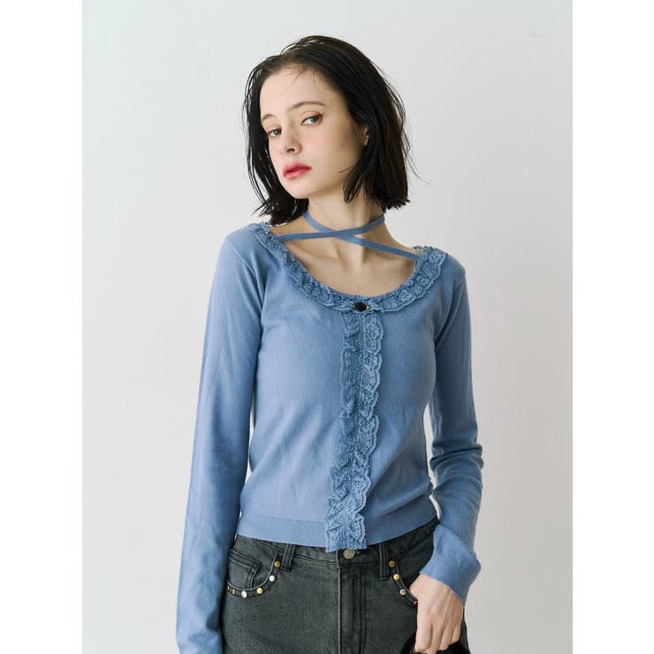 インディゴ | レースドッキングニット 2026Spring | jouetie