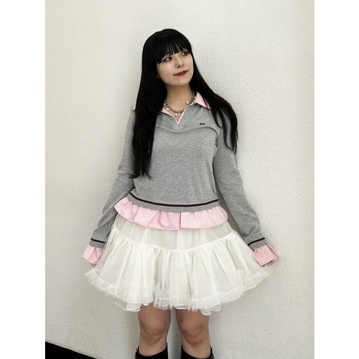 グレー | レイヤードポロニット | jouetie