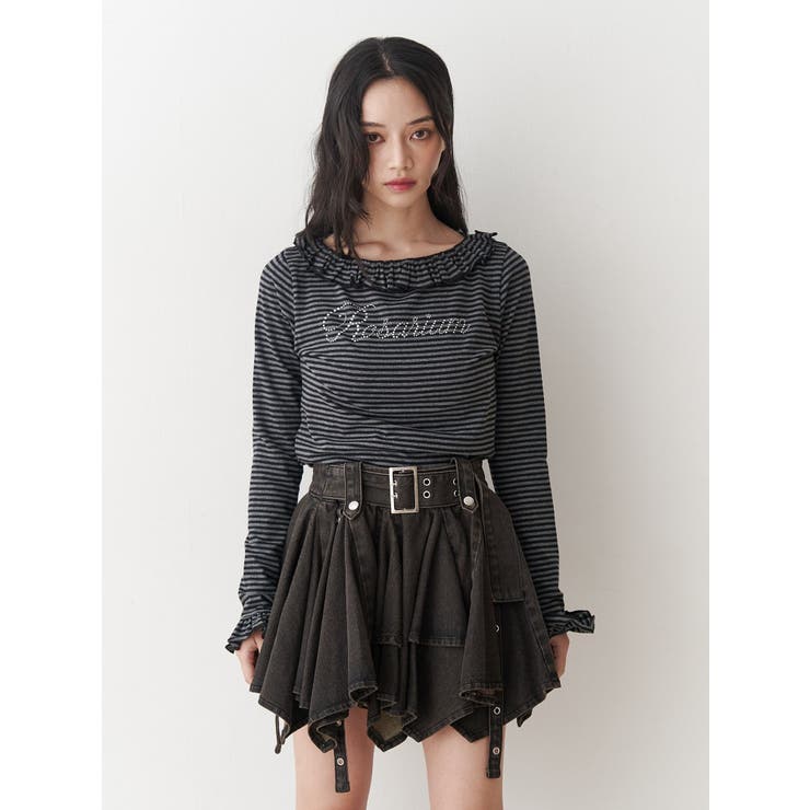 ラインストーンフリルトップス | jouetie | 詳細画像19 