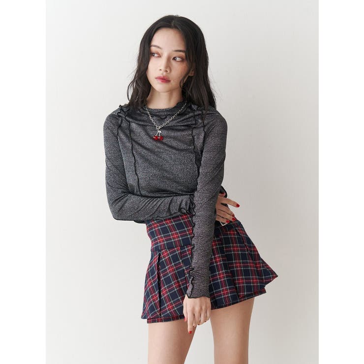 ラメハイネックトップス[品番：MKSW0066729]｜jouetie