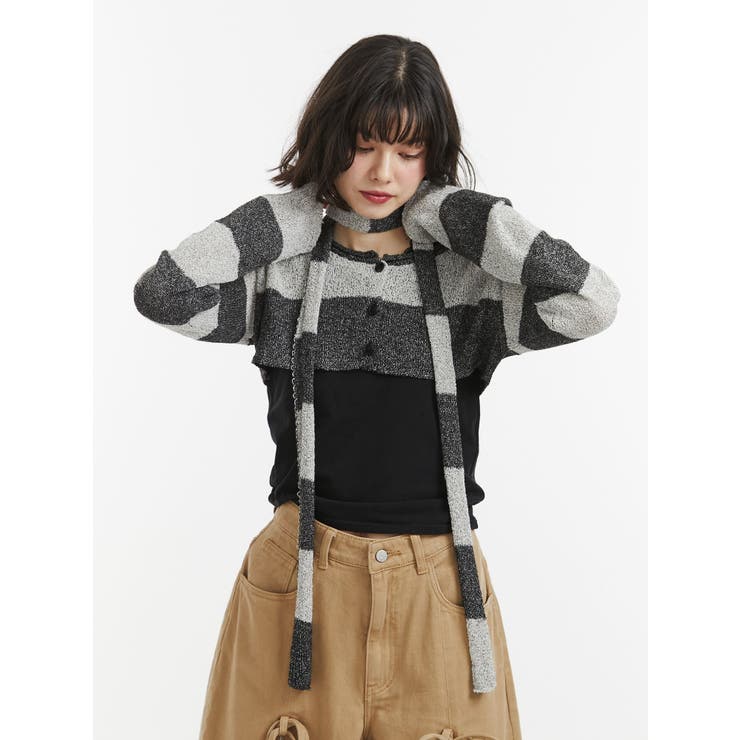 ブラック | ストールセットショートカーデ | jouetie