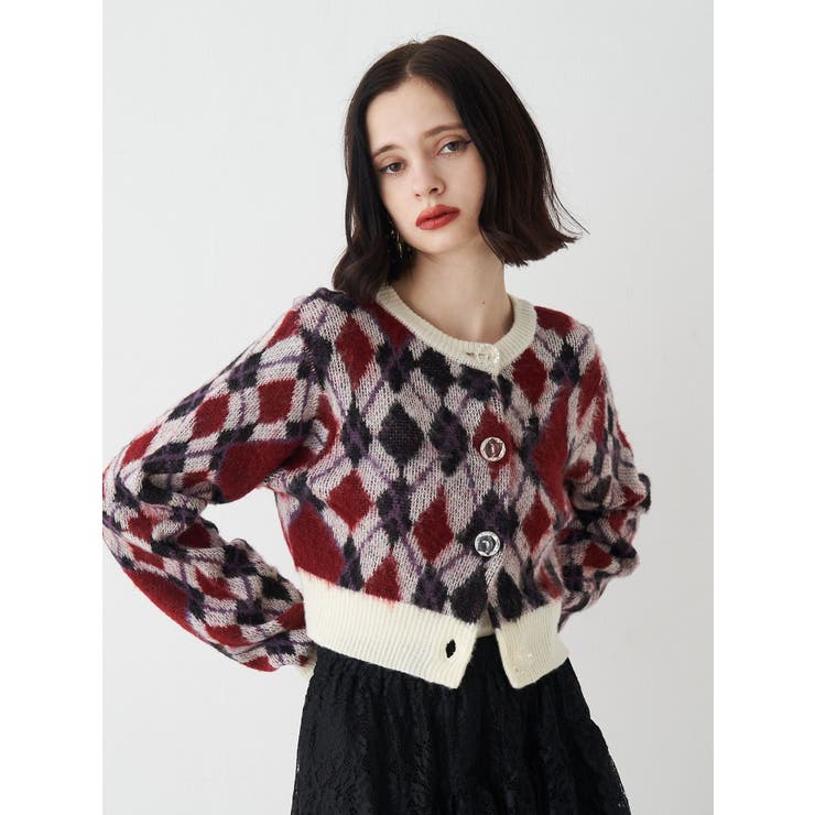 オフホワイト | 2WAYパターンショートカーデ | jouetie