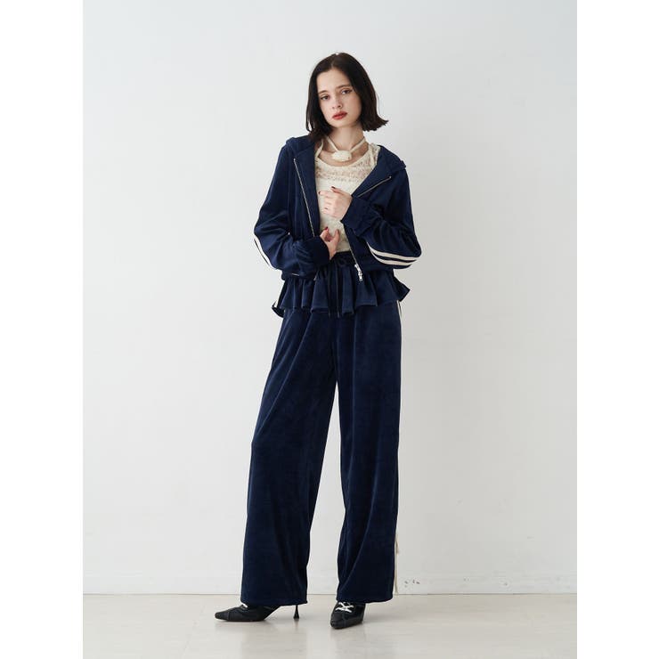 ベロアコンパクトラインZIPフーディ【セットアップ対応】 | jouetie | 詳細画像11 