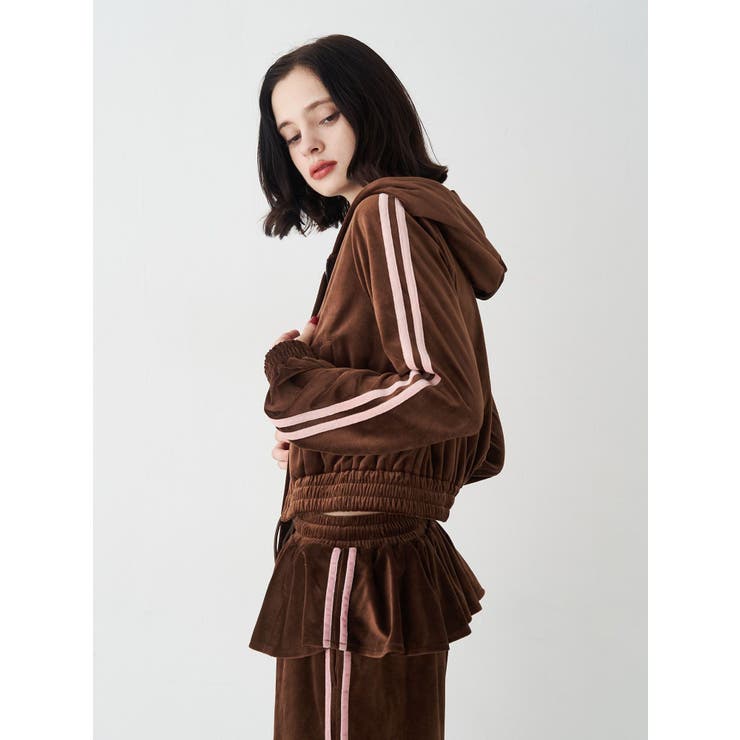 ベロアコンパクトラインZIPフーディ【セットアップ対応】 | jouetie | 詳細画像12 