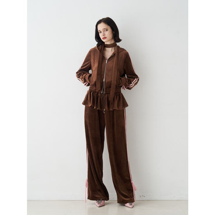 ベロアコンパクトラインZIPフーディ【セットアップ対応】 | jouetie | 詳細画像16 