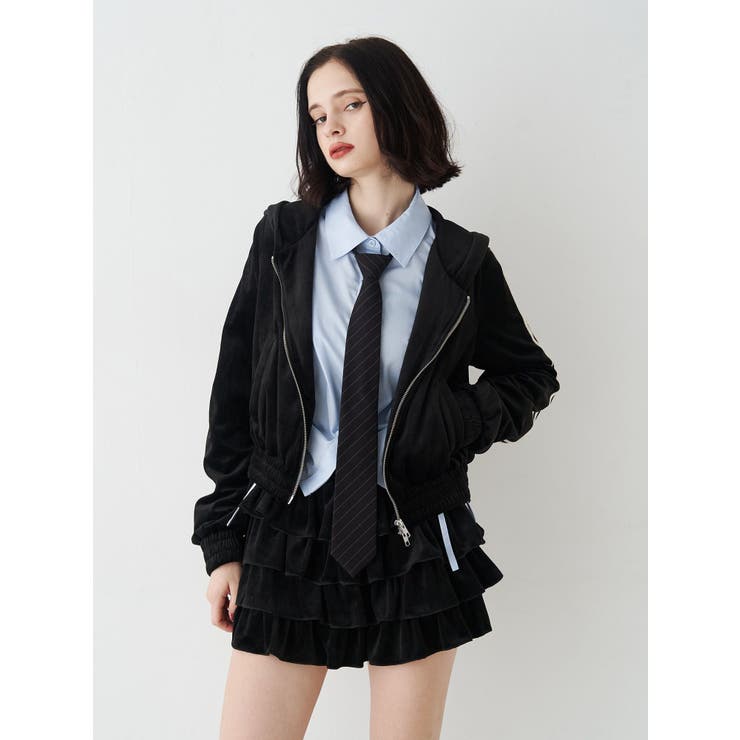 ベロアコンパクトラインZIPフーディ【セットアップ対応】 | jouetie | 詳細画像19 