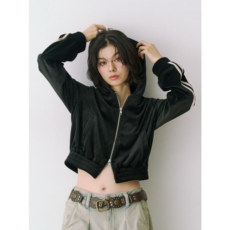 ベロアコンパクトラインZIPフーディ【セットアップ対応】 | jouetie | 詳細画像23 