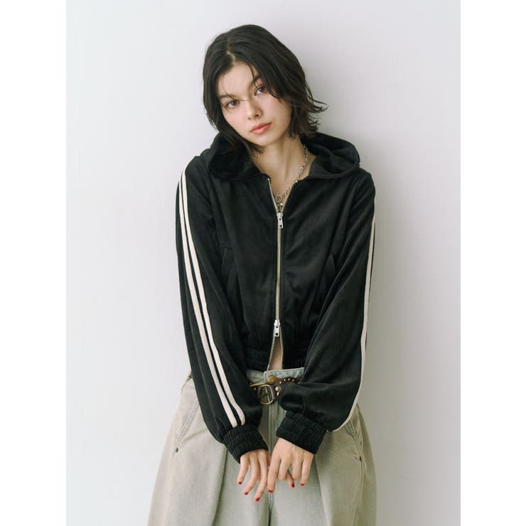 ベロアコンパクトラインZIPフーディ【セットアップ対応】 | jouetie | 詳細画像24 