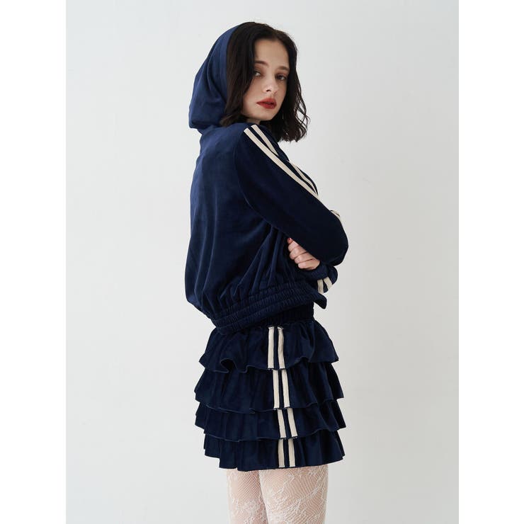 ベロアコンパクトラインZIPフーディ【セットアップ対応】 | jouetie | 詳細画像4 