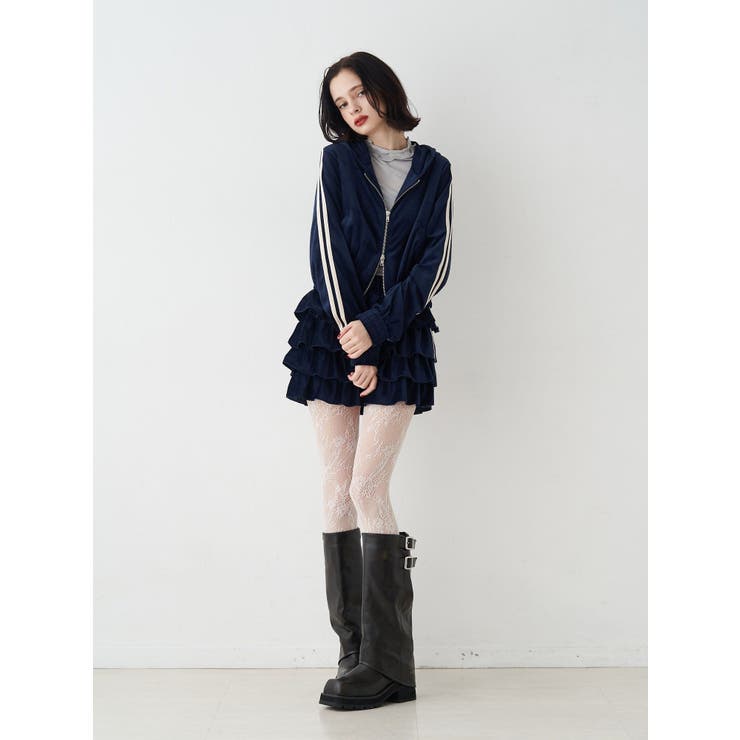 ベロアコンパクトラインZIPフーディ【セットアップ対応】 | jouetie | 詳細画像5 