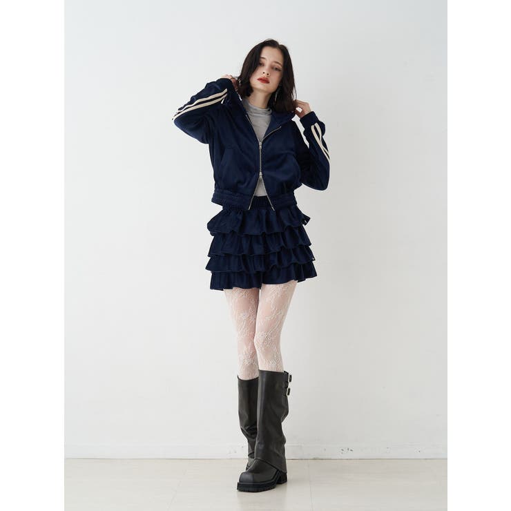 ベロアコンパクトラインZIPフーディ【セットアップ対応】 | jouetie | 詳細画像7 