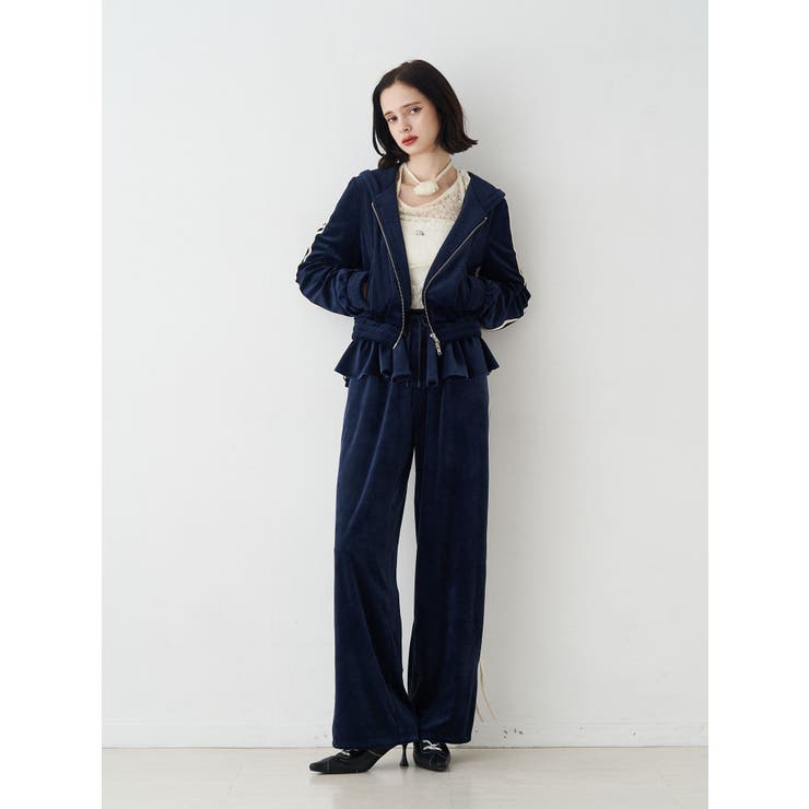 ベロアコンパクトラインZIPフーディ【セットアップ対応】 | jouetie | 詳細画像9 