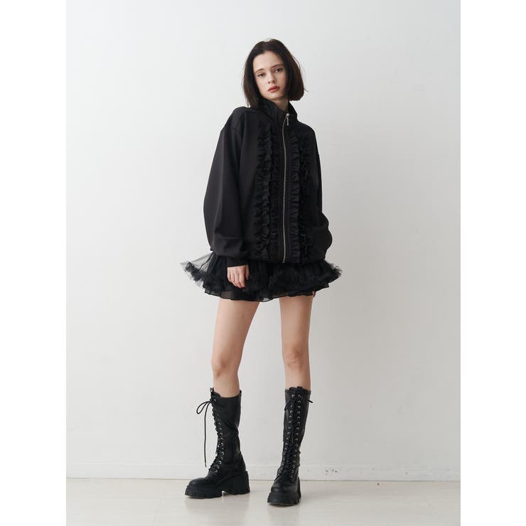 jouetie ルーズフリルトラックジャケット ブラック ルーズフリルトラックジャケット[品番：MKSW0066732]｜jouetie