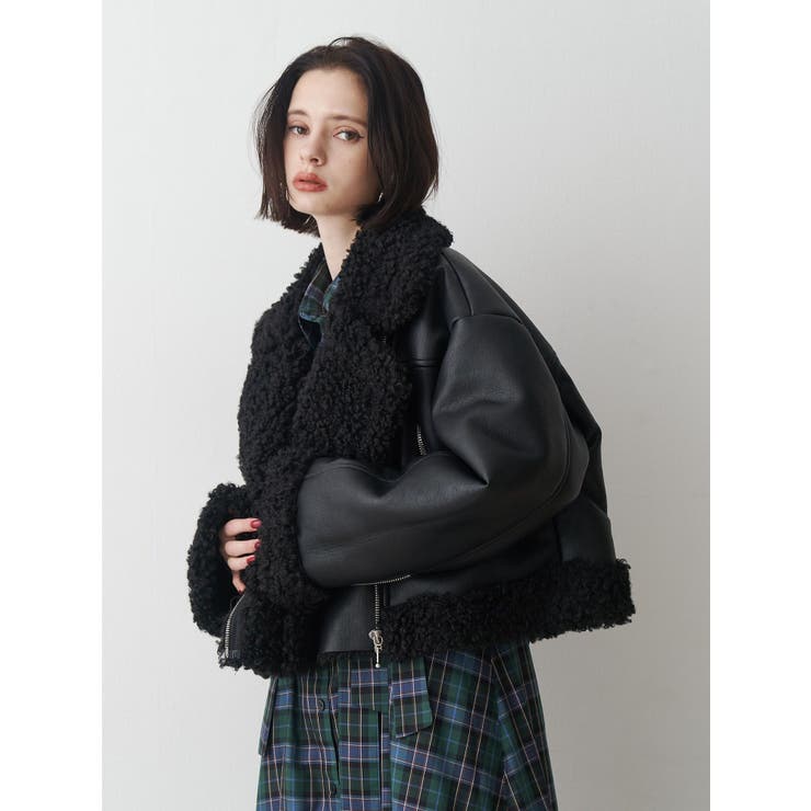 フェイクムートンショートジャケット | jouetie | 詳細画像10 