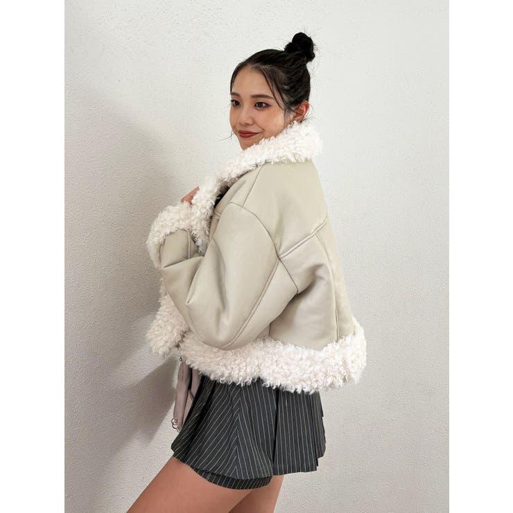 フェイクムートンショートジャケット | jouetie | 詳細画像15 
