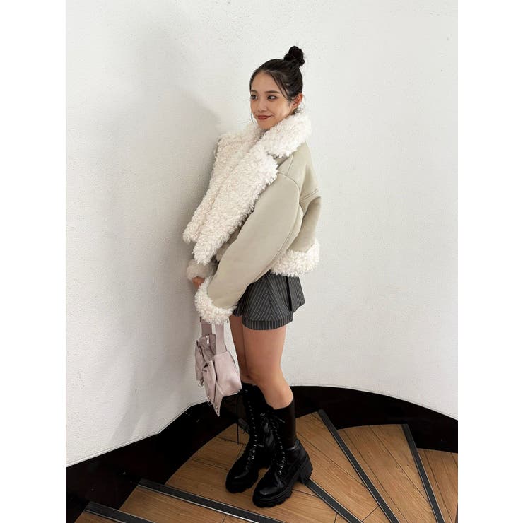 フェイクムートンショートジャケット | jouetie | 詳細画像16 