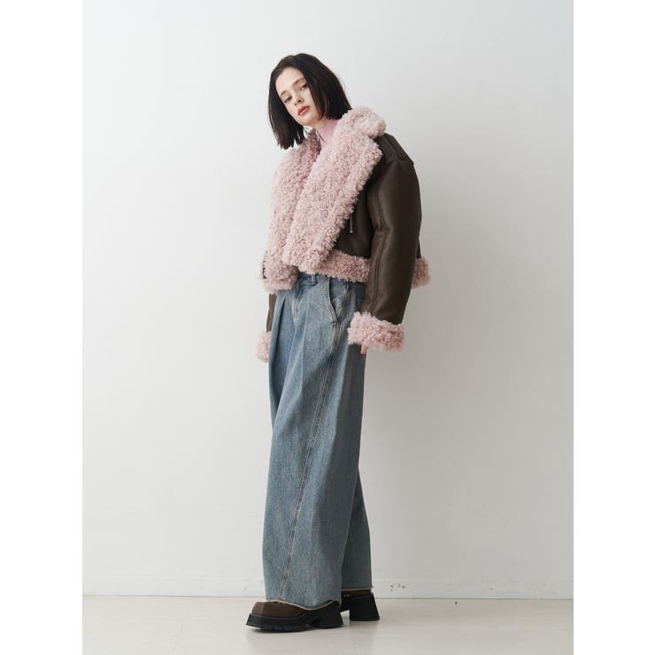 フェイクムートンショートジャケット | jouetie | 詳細画像2 