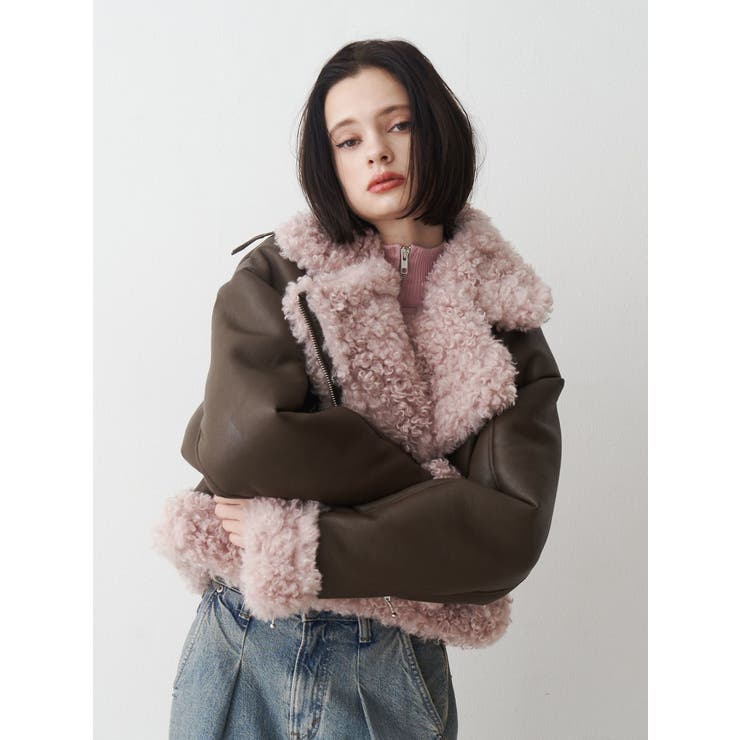 フェイクムートンショートジャケット | jouetie | 詳細画像3 