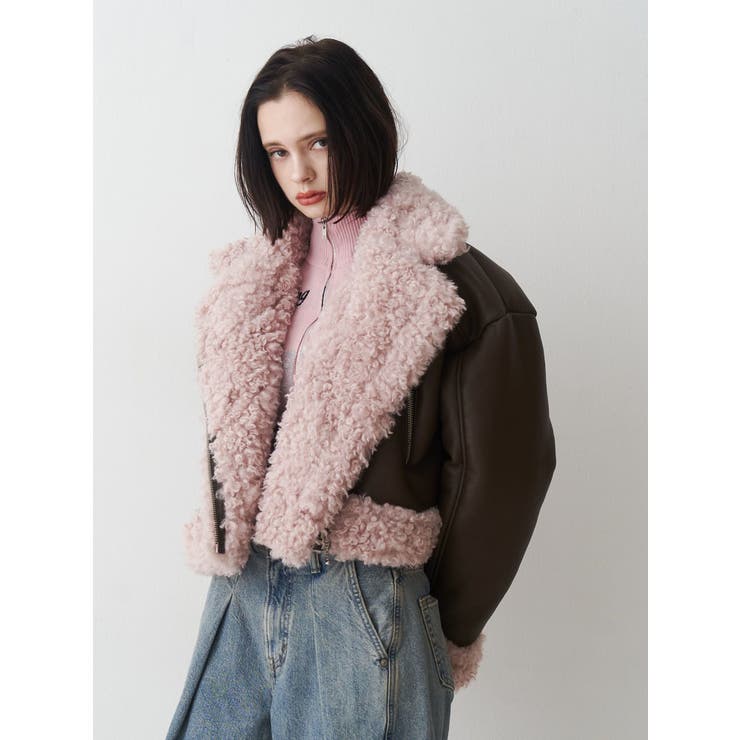 フェイクムートンショートジャケット | jouetie | 詳細画像4 