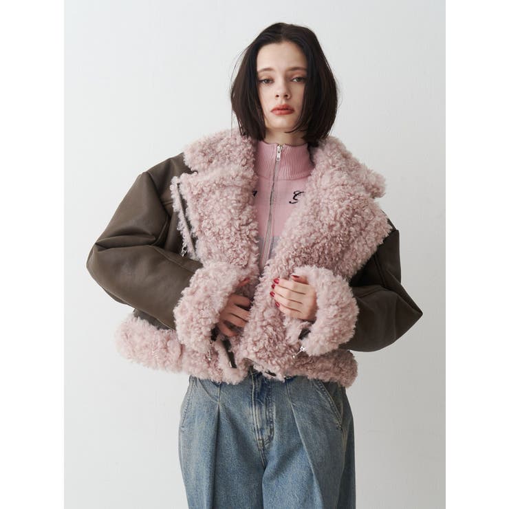 フェイクムートンショートジャケット | jouetie | 詳細画像5 