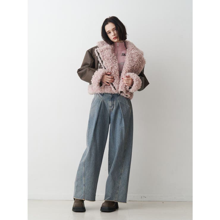 フェイクムートンショートジャケット | jouetie | 詳細画像8 