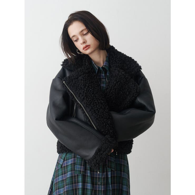 フェイクムートンショートジャケット | jouetie | 詳細画像9 