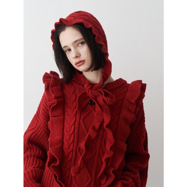 レッド | フリルケーブルバラクラバ | jouetie
