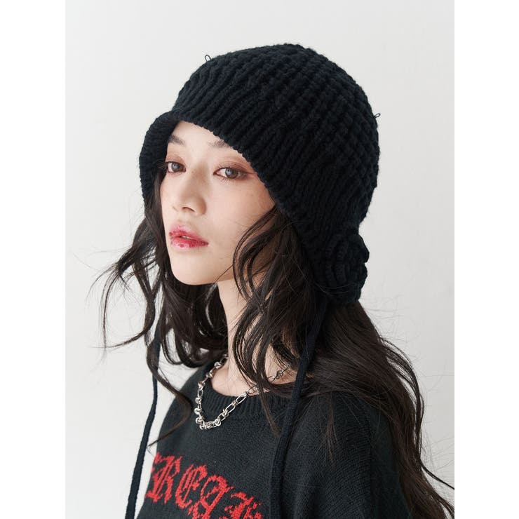 クロシェライクフラワーモチーフビーニー | jouetie | 詳細画像4 