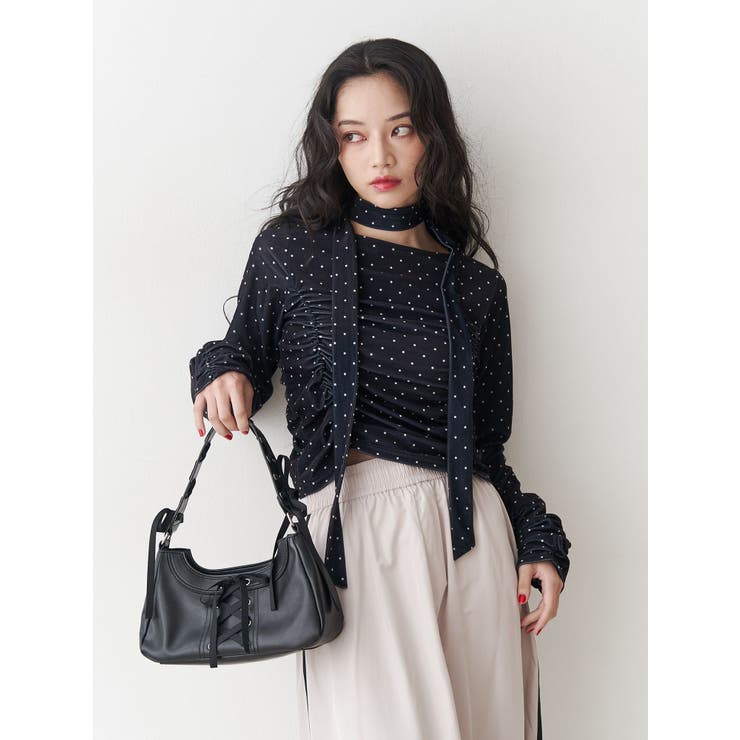 レースアップリボンハンドバッグ | jouetie | 詳細画像11 