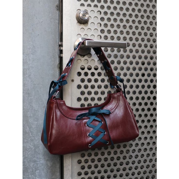 ボルドー | レースアップリボンハンドバッグ | jouetie