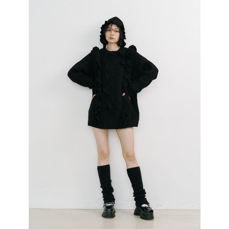 フリルケーブルニットチュニック | jouetie | 詳細画像13 