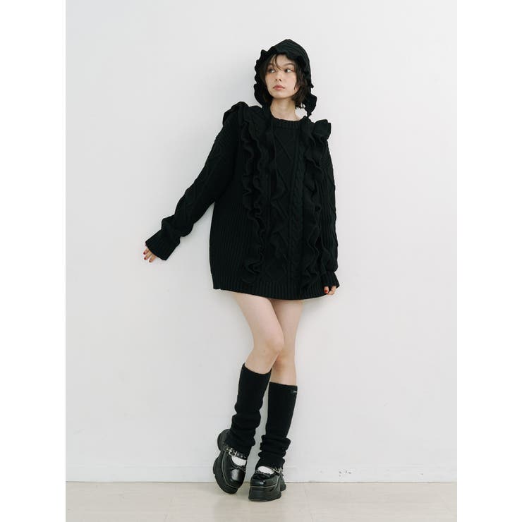 フリルケーブルニットチュニック | jouetie | 詳細画像14 