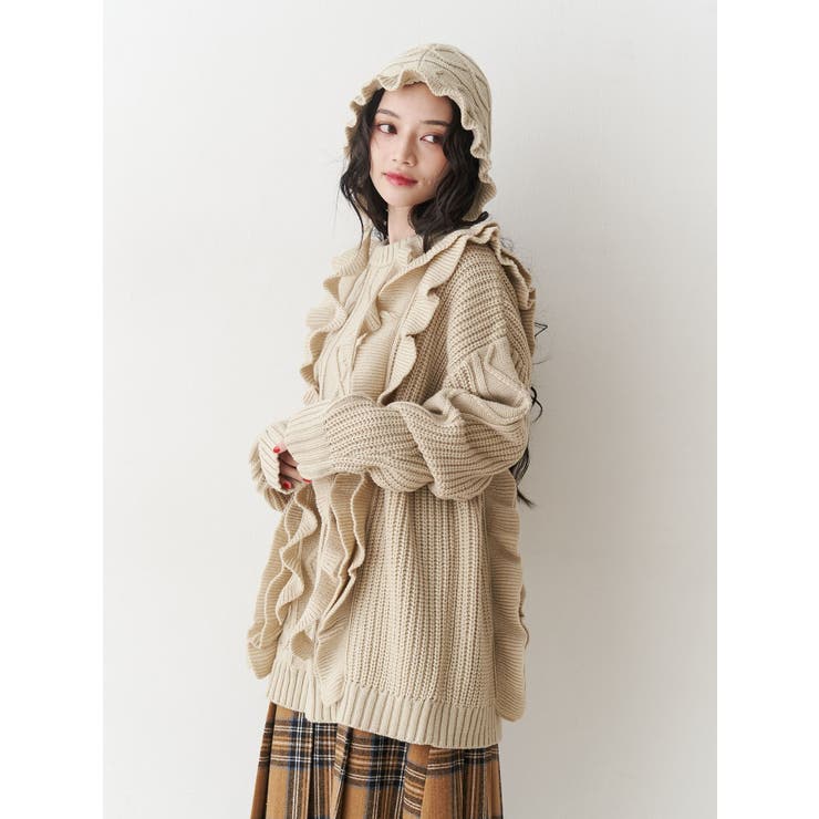 フリルケーブルニットチュニック | jouetie | 詳細画像17 