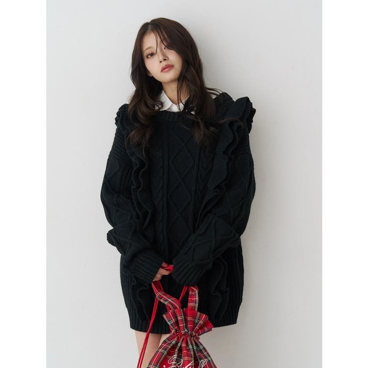 フリルケーブルニットチュニック | jouetie | 詳細画像23 