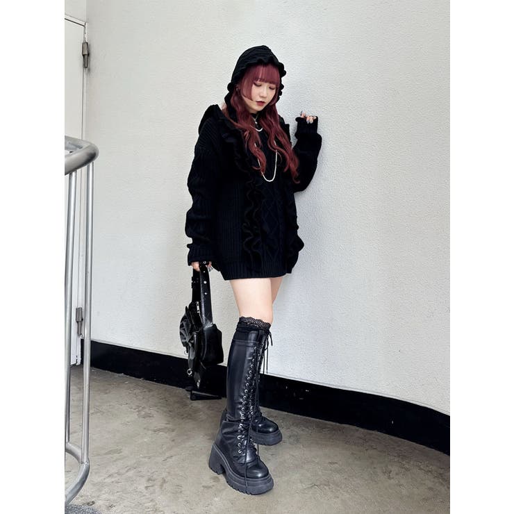 フリルケーブルニットチュニック | jouetie | 詳細画像33 