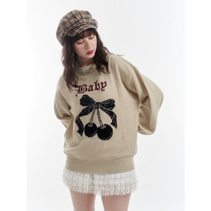 ジャガードチェリールーズニット | jouetie | 詳細画像12 