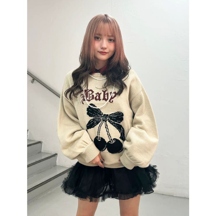 ジャガードチェリールーズニット | jouetie | 詳細画像16 