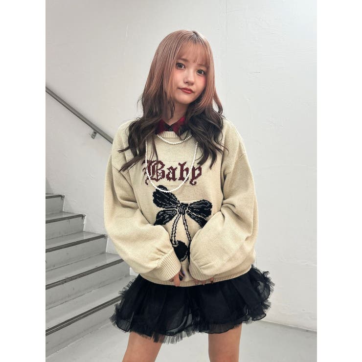 ジャガードチェリールーズニット | jouetie | 詳細画像17 