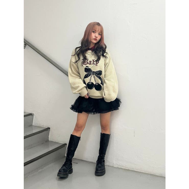 ジャガードチェリールーズニット | jouetie | 詳細画像18 