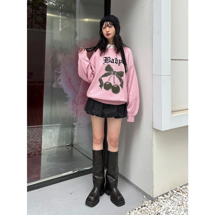 ジャガードチェリールーズニット | jouetie | 詳細画像23 