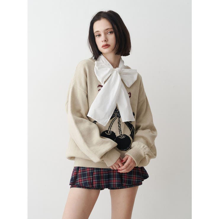 ジャガードチェリールーズニット | jouetie | 詳細画像3 